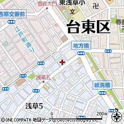 東京都台東区浅草5丁目62周辺の地図