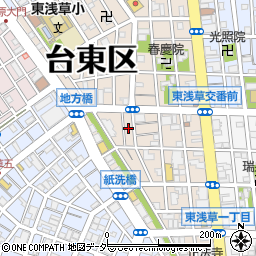 東京都台東区東浅草1丁目16周辺の地図