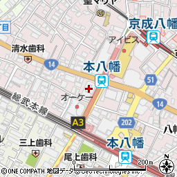 大黒屋本八幡店周辺の地図