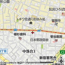 新宿中落合郵便局周辺の地図