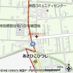 県営住宅入口周辺の地図