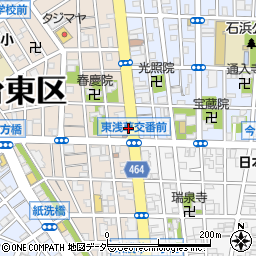 東浅草周辺の地図