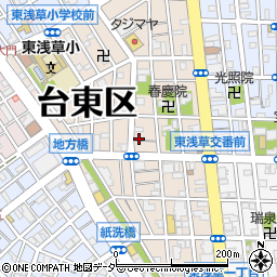 東京都台東区東浅草周辺の地図