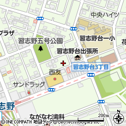 西友北習志野店駐車場周辺の地図