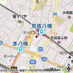 くすりの福太郎　八幡駅前店周辺の地図