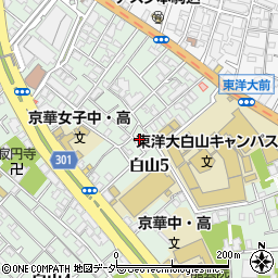 東京都文京区白山5丁目10-3周辺の地図