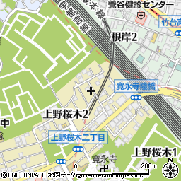 東京都台東区上野桜木2丁目周辺の地図