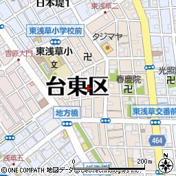東京都台東区東浅草2丁目周辺の地図