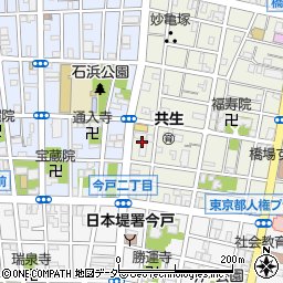 東京都台東区橋場1丁目9周辺の地図