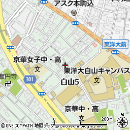 東京都文京区白山5丁目10-6周辺の地図