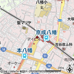 リパークターミナルシティ本八幡駐車場周辺の地図