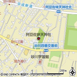阿豆佐味天神社周辺の地図