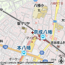 リパーク京成八幡駅前第３駐車場周辺の地図