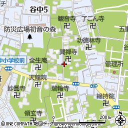 東京都台東区谷中周辺の地図