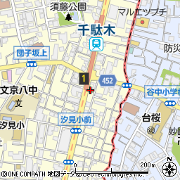 松屋 千駄木店周辺の地図
