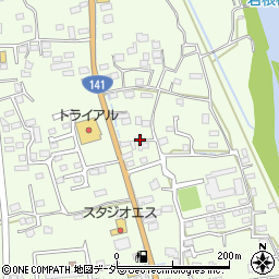 山梨県韮崎市藤井町北下條1277周辺の地図