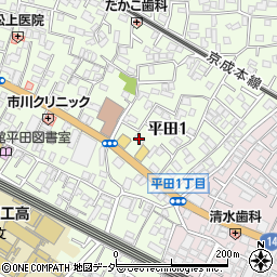 ファミリーマート市川平田一丁目店周辺の地図