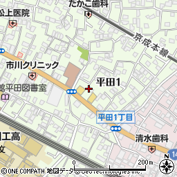 ファミリーマート市川平田一丁目店周辺の地図