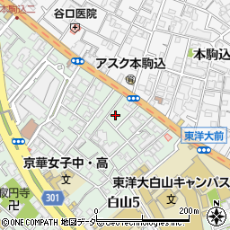 東京都文京区白山5丁目22-4周辺の地図