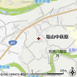 山梨県甲州市塩山中萩原1113周辺の地図