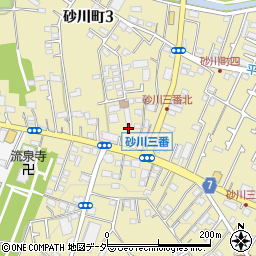 東京都立川市砂川町3丁目3-8周辺の地図