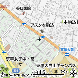 東京都文京区白山5丁目22-5周辺の地図