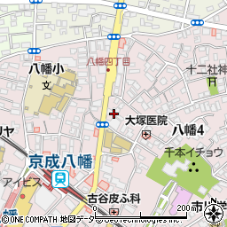 アーイーターロック２４時間鍵のトラブル　中山・新井・北国分・下貝塚・塩焼店周辺の地図
