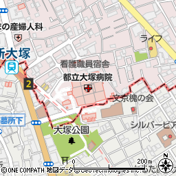 東京都病院経営本部都立病院大塚病院診療予約受付周辺の地図