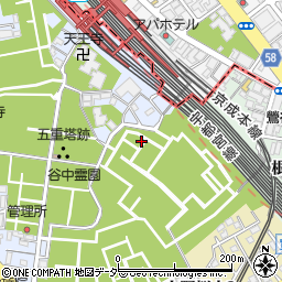 東京都台東区谷中7丁目周辺の地図