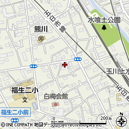福生熊川郵便局周辺の地図