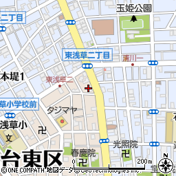 まいばすけっと東浅草２丁目店周辺の地図