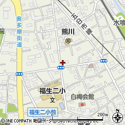 東京都福生市熊川584-1周辺の地図
