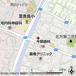 薬局くすりの福太郎　市川北方店周辺の地図
