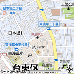 東浅草二周辺の地図