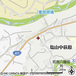 山梨県甲州市塩山中萩原1127周辺の地図