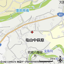 山梨県甲州市塩山中萩原1055周辺の地図