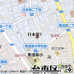 東京都台東区日本堤1丁目周辺の地図