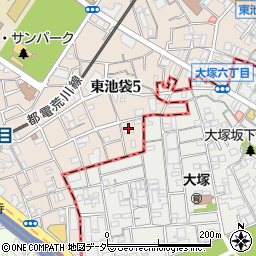 東京都豊島区東池袋5丁目周辺の地図