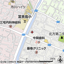 くすりの福太郎　市川北方店周辺の地図