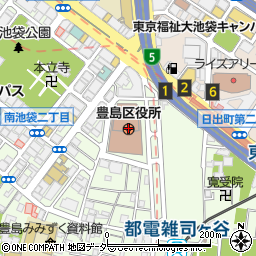 豊島区役所周辺の地図