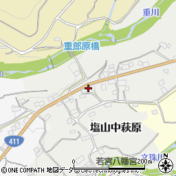 山梨県甲州市塩山中萩原1161周辺の地図