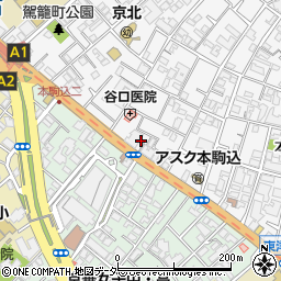 東京都文京区本駒込2丁目8周辺の地図