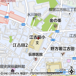 東京都中野区江古田周辺の地図
