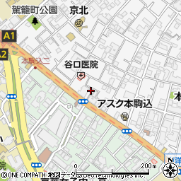 東京都文京区本駒込2丁目8-17周辺の地図