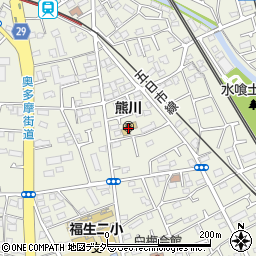 東京都福生市熊川597周辺の地図