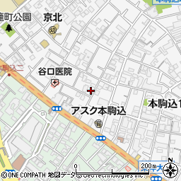東京都文京区本駒込2丁目6-14周辺の地図