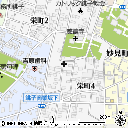 千葉県銚子市栄町周辺の地図
