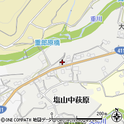 山梨県甲州市塩山中萩原1165周辺の地図