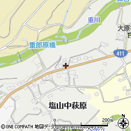 山梨県甲州市塩山中萩原1169周辺の地図