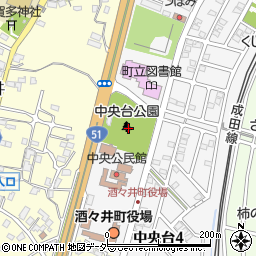 中央台公園周辺の地図